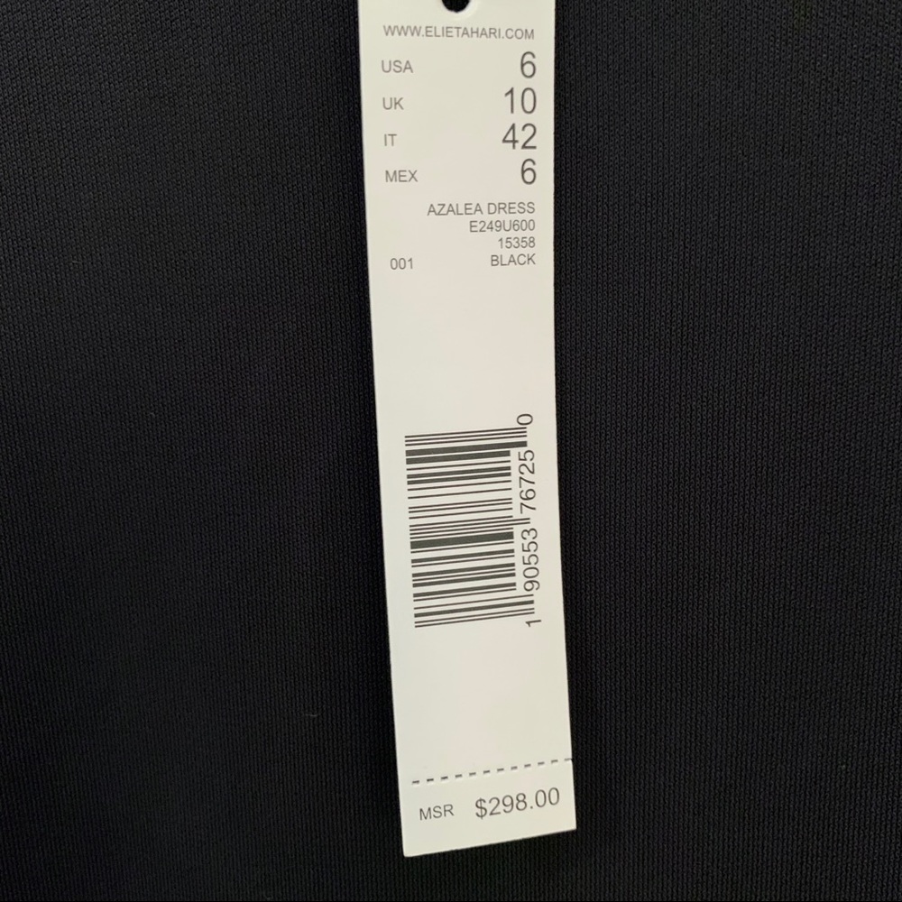 NWT - Elie Tahari Azalea Dress (Black) Size 6 - Picture 8 of 9